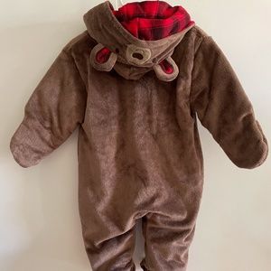 Just One You Bear Flannel Zip Suit with Hood